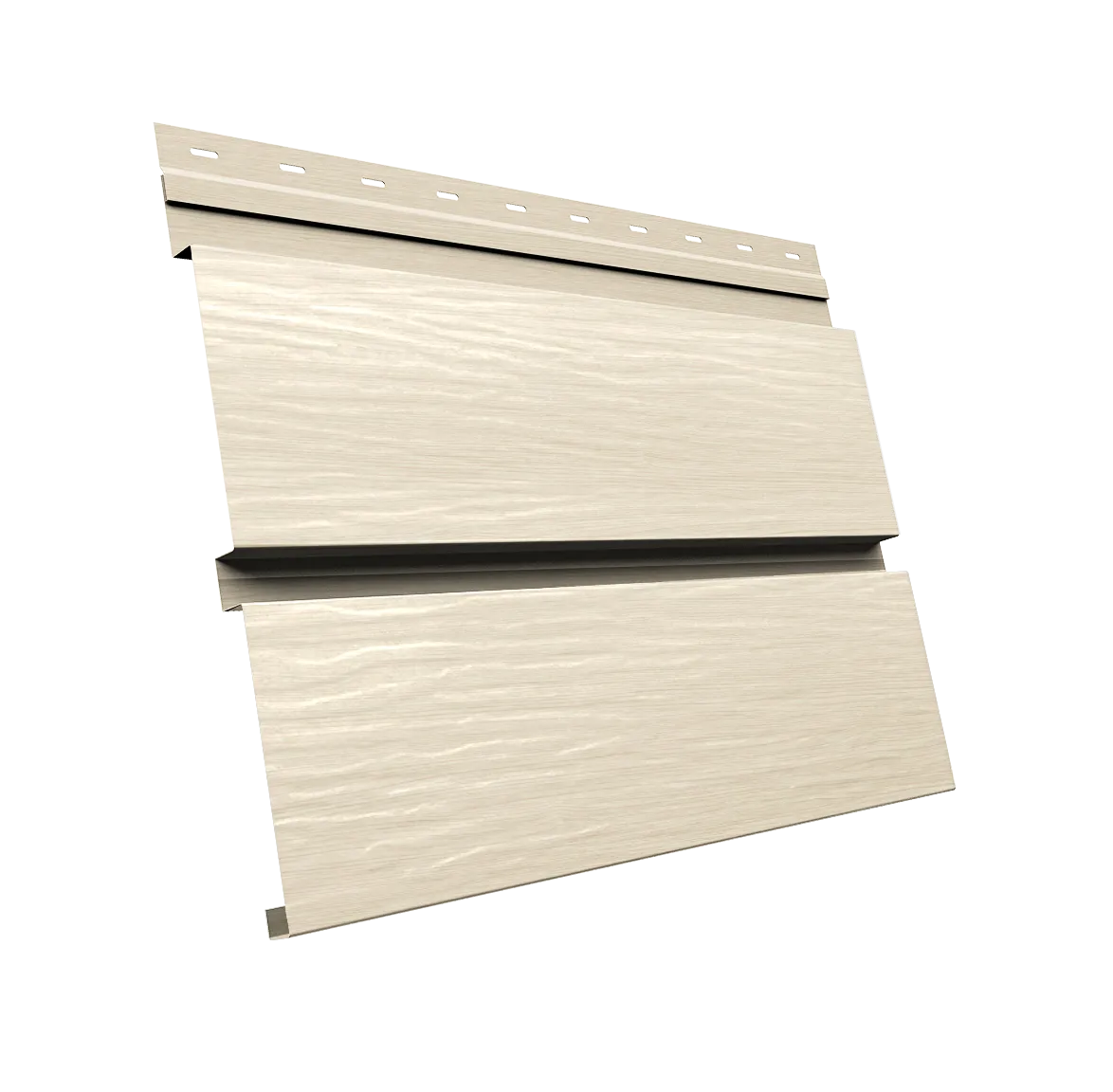 Металлический сайдинг GrandLine "Квадро Брус" Print Elite Milky Wood TwinColor