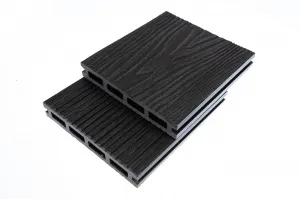 Террасная доска ДПК Grand Line 140мм 3D Wood, графит 4м