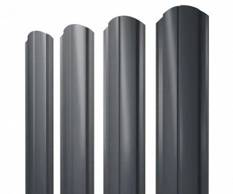 Штакетник Полукруглый Слим Grand Line 0,4 ПЭ RAL 7024 мокрый асфальт
