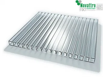 Сотовый поликарбонат Novattro, лист 6 мм, 1,2 кг/м2 прозрачный